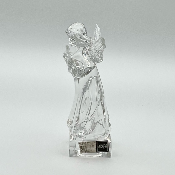 Vintage Mikasa Herald Collection Angel Mandolin Figurine Crystal Germany 1980s - Picture 2 of 12